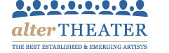 [image: Beige and blue logo for AlterTheater, with type and images of people sitting in an audience]