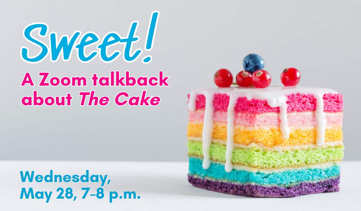 [image: A slice of cake in pastel rainbow colors, with berries and white drippy icing on top]